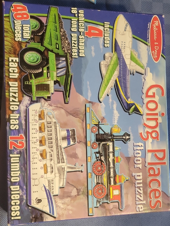 Melissa & Doug Other - Melissa & Doug Going Places Vehicle Floor Puzzle Set - Blue, Green, White
